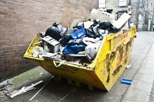 Skip bin with waste in it